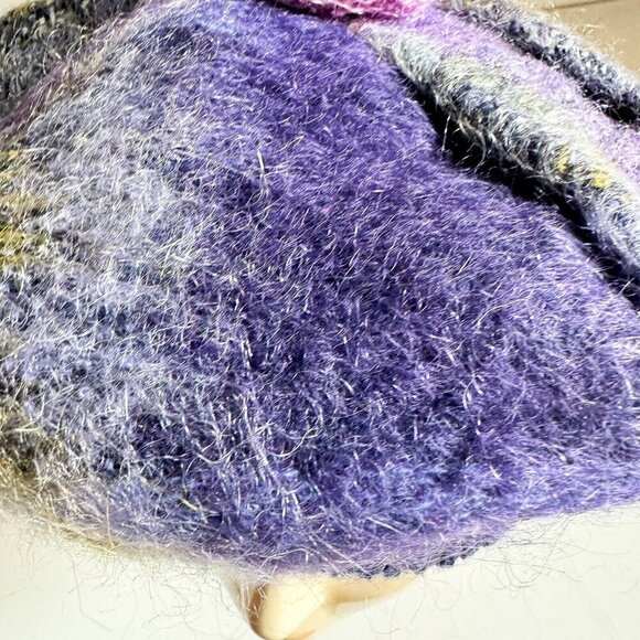 Vintage Ochcarro Purple Plaid Mohair wool Beret S - Picture 8 of 9